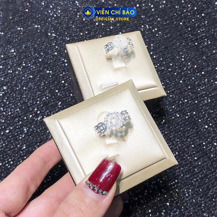 Nhẫn bạc nữ viền đính đá trắng chất liệu bạc s925 thời trang phụ kiện trang sức nữ Viễn Chí Bảo N400107