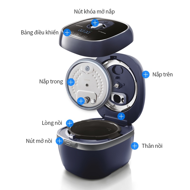 Nồi cơm điện cao tần Locknlock IH pressure rice cooker EJR526GRY (1.8 Lít)- Hàng chính hãng