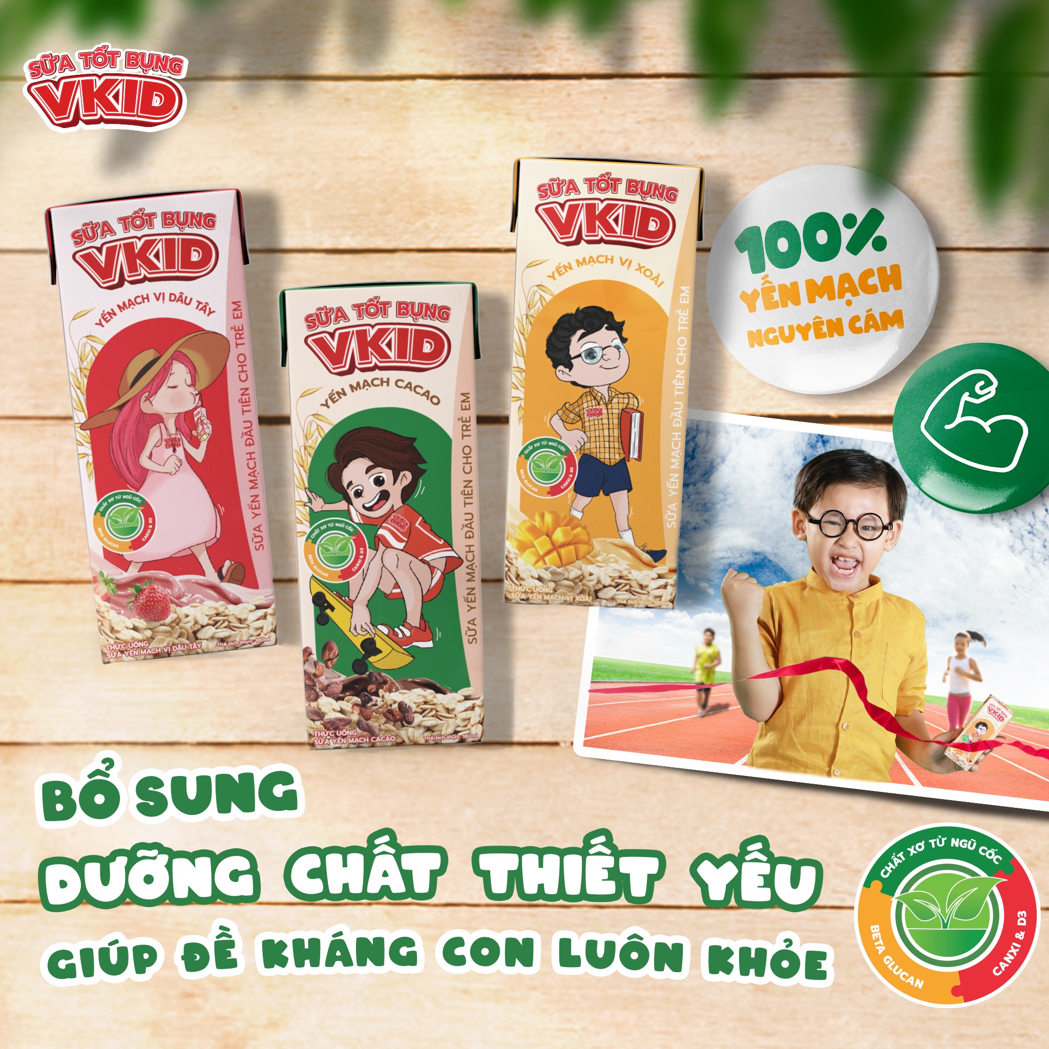 Thùng 48 hộp Sữa Yến Mạch V-Kid VIỆT NGŨ CỐC Vị Xoài 180ml/Hộp