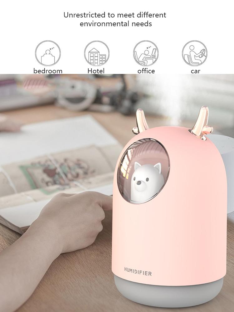 Máy Tạo Độ Ẩm Không Khí Ô Tô Umidificador Siêu Im Lặng Difusor Cổng Usb Humidificador Phụ Kiện Ô Tô Đèn LED Ban Đêm Đèn Máy Lọc Không Khí