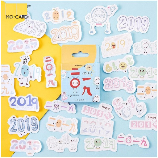 Hộp 46 Miếng Dán Sticker Trang Trí 2019