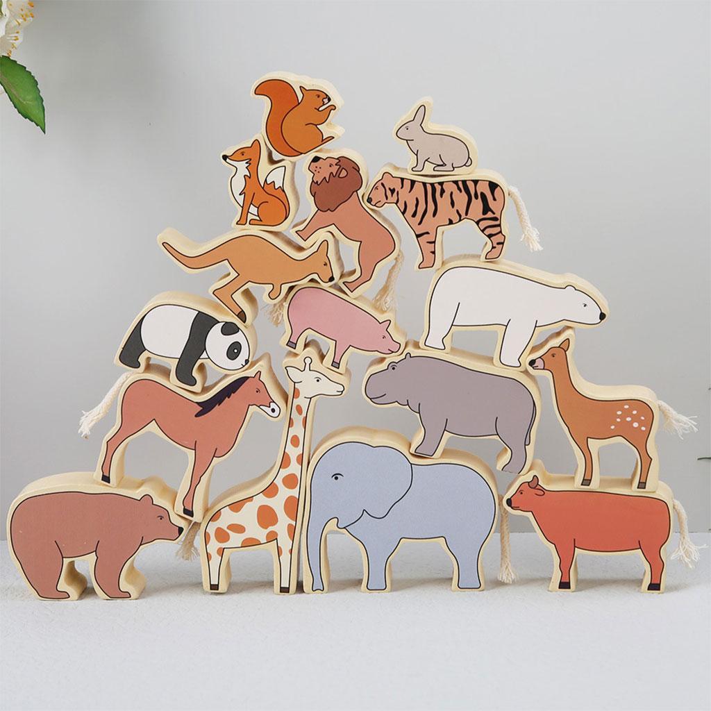 Montessori Wooden Stacking Blocks Balancing puzzle children 3 4