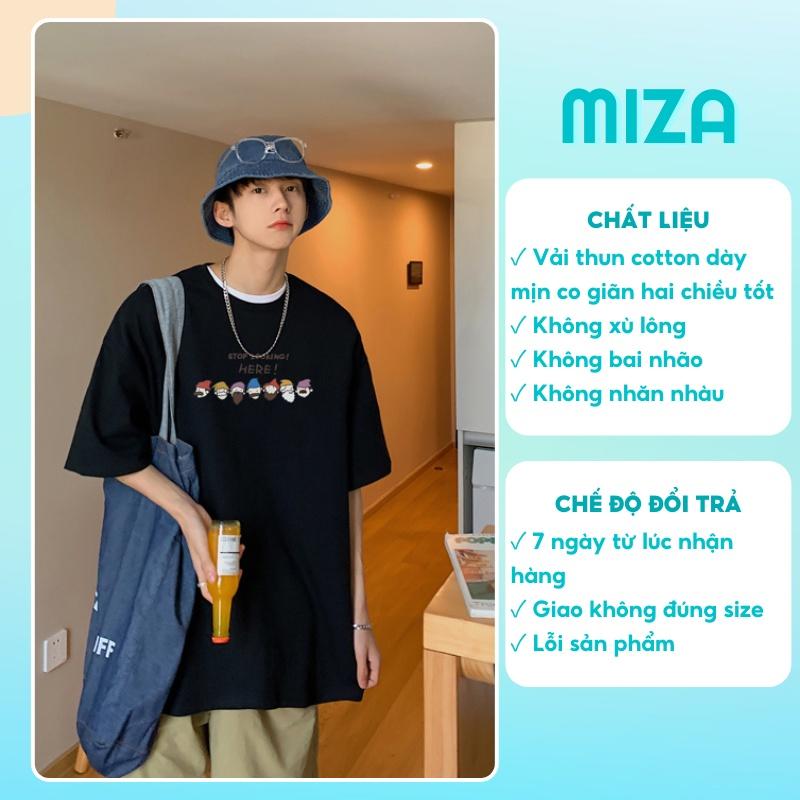 Áo thun nam nữ unisex tay lỡ sweater phông form rộng teen cổ tròn oversize cotton giá rẻ basic đen trắng tee HERE