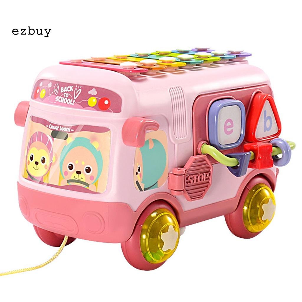 Different Colors Matching Early Education Toy Multifunctional Enlightenment Knock Piano Bus Crawling Training for Indoor