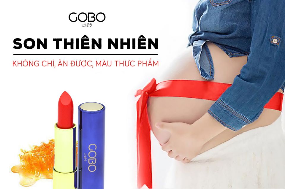 Son GOBO màu thực phẩm, không chì - 100% thiên nhiên giúp Môi mềm mại, tươi tắn, bền màu mà không làm thâm môi - Vị cam ngọt - Son COCAYHOALA