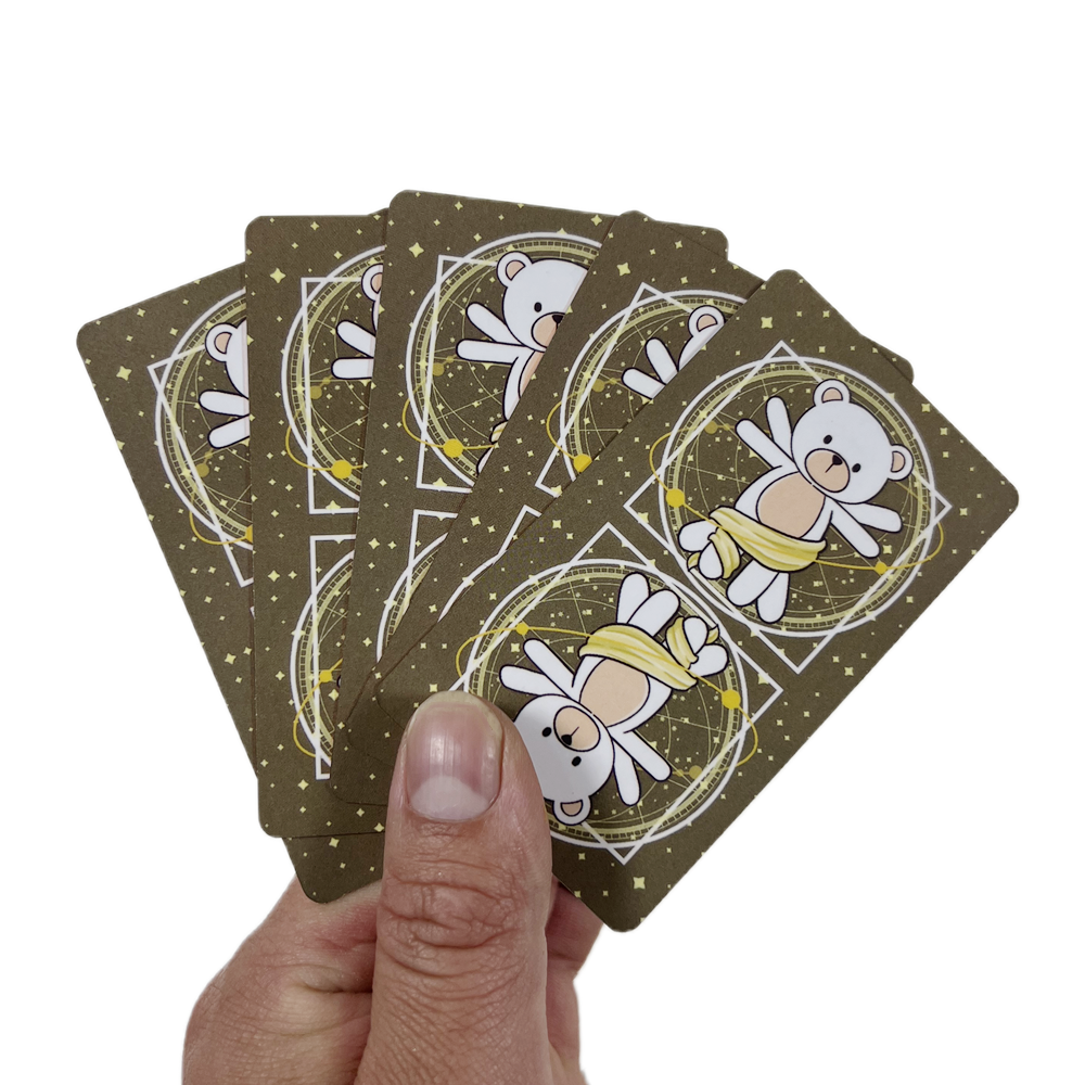 Bộ Bài Teddy Tarot Hộp Thiếc 78 Lá 98x58 Mm Tặng Đá Thanh Tẩy