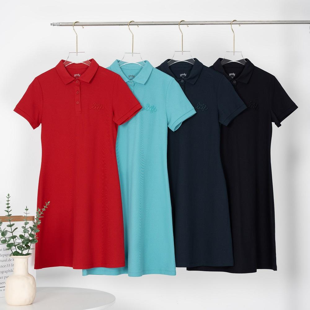 Váy thun polo nữ YODY cộc tay có cổ chất liệu cotton mềm mại thoải mái - VPN5004