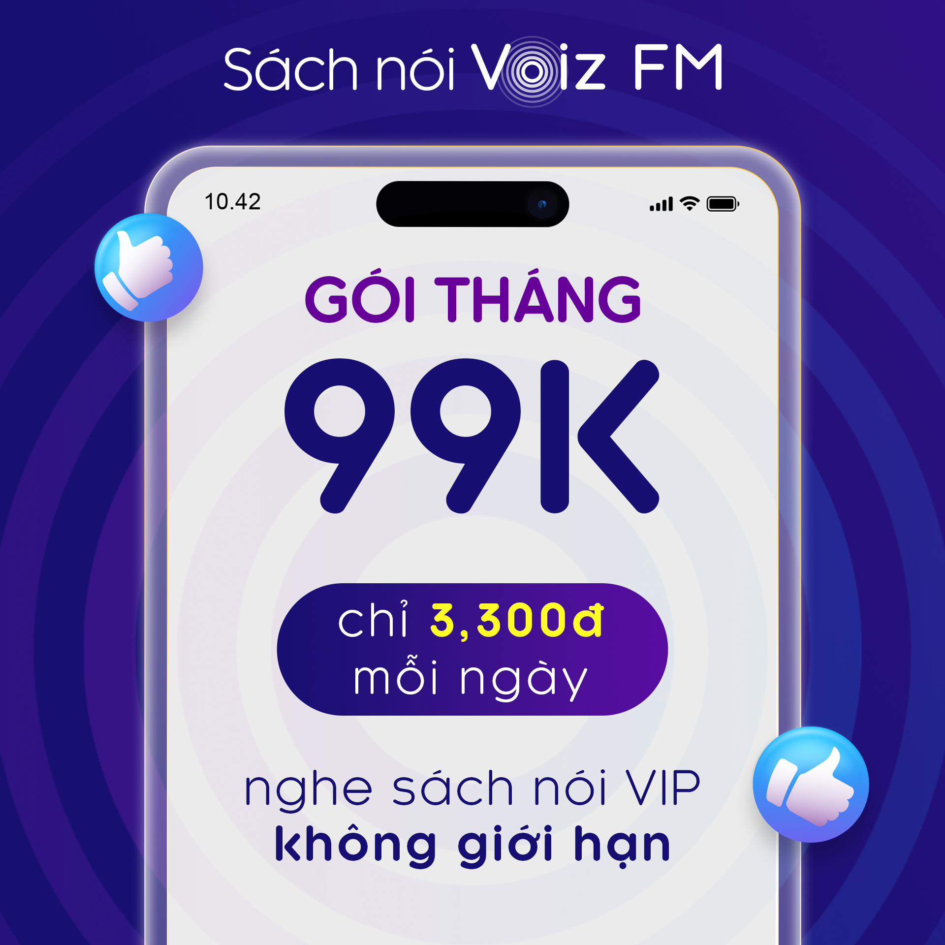 [1 tháng] Voiz FM - Voucher nghe Sách Nói