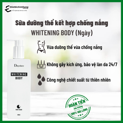 Sữa dưỡng thể  2 in 1 Làm trắng sáng kết hợp chống nắng- WHITENING BODY (Ngày)