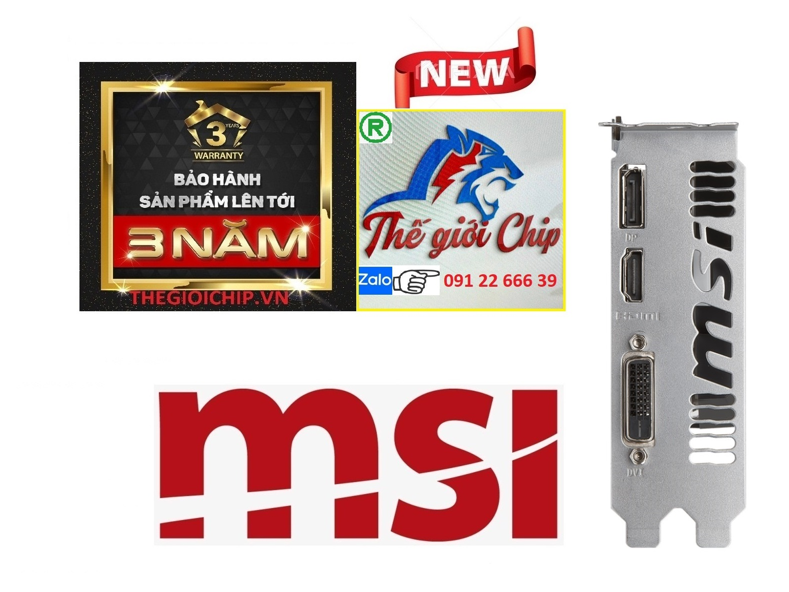 VGA MSI Geforce GTX 1050Ti 4GB/D5/2FAN - HÀNG CHÍNH HÃNG