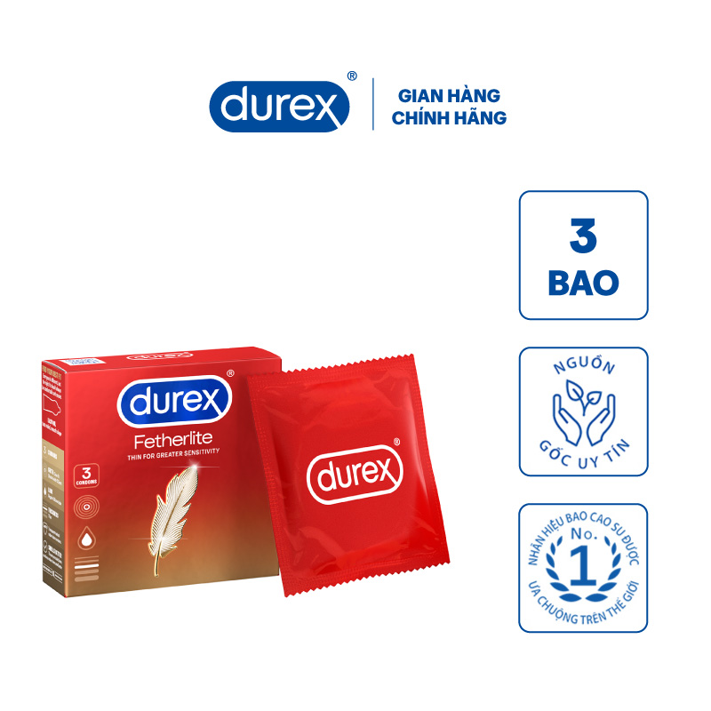 Bao cao su Durex Fetherlite Hộp 3 Bao