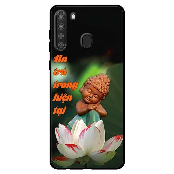 Ốp lưng dành cho Samsung Galaxy A21 mẫu An Trú Sen Trắng