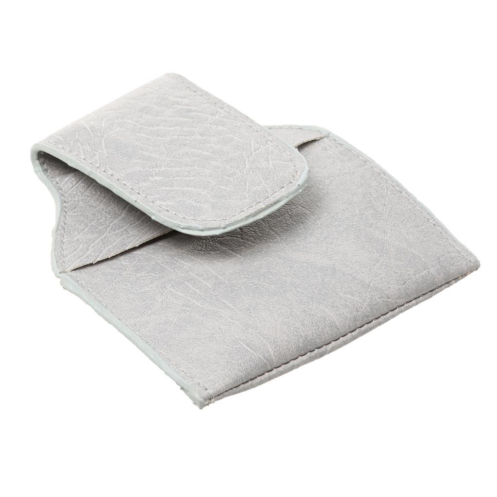 4x Billiard Snooker Pool Cue PU Leather Chalk Holder Pouch Bag Clip Gray