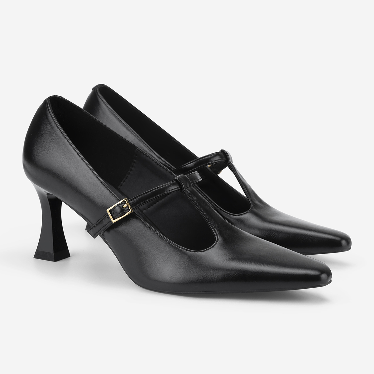 Vascara Giày Bít Mũi Spool Heel Quai T-Strap - BMN 0700