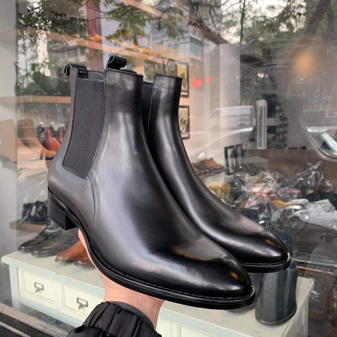 Giày Nam Chelsea Boots Da Bò Đế Gỗ Kiểu Dáng Đường Phố BẢO Dưỡng 12 THÁNG Tặng Phụ Kiện Hộp + Lót