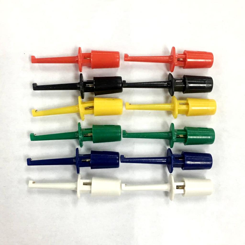 12P 6 màu Thử Móc Kẹp SMD SMART TECH Grabbers Thử Nghiệm Tàu Thăm Dò cho Ống Người Thử Nghiệm