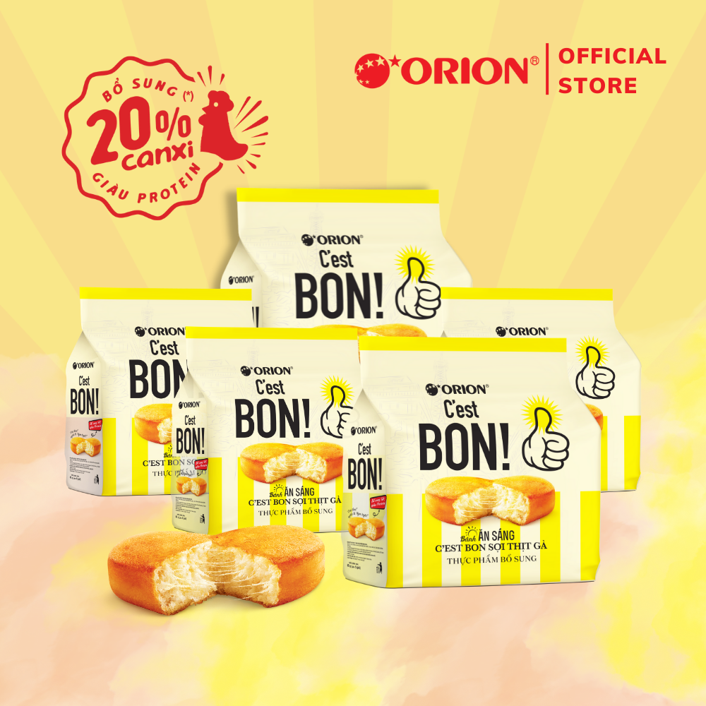 Combo 5 gói bánh ăn sáng C'est Bon sợi thịt gà (85g x 5)