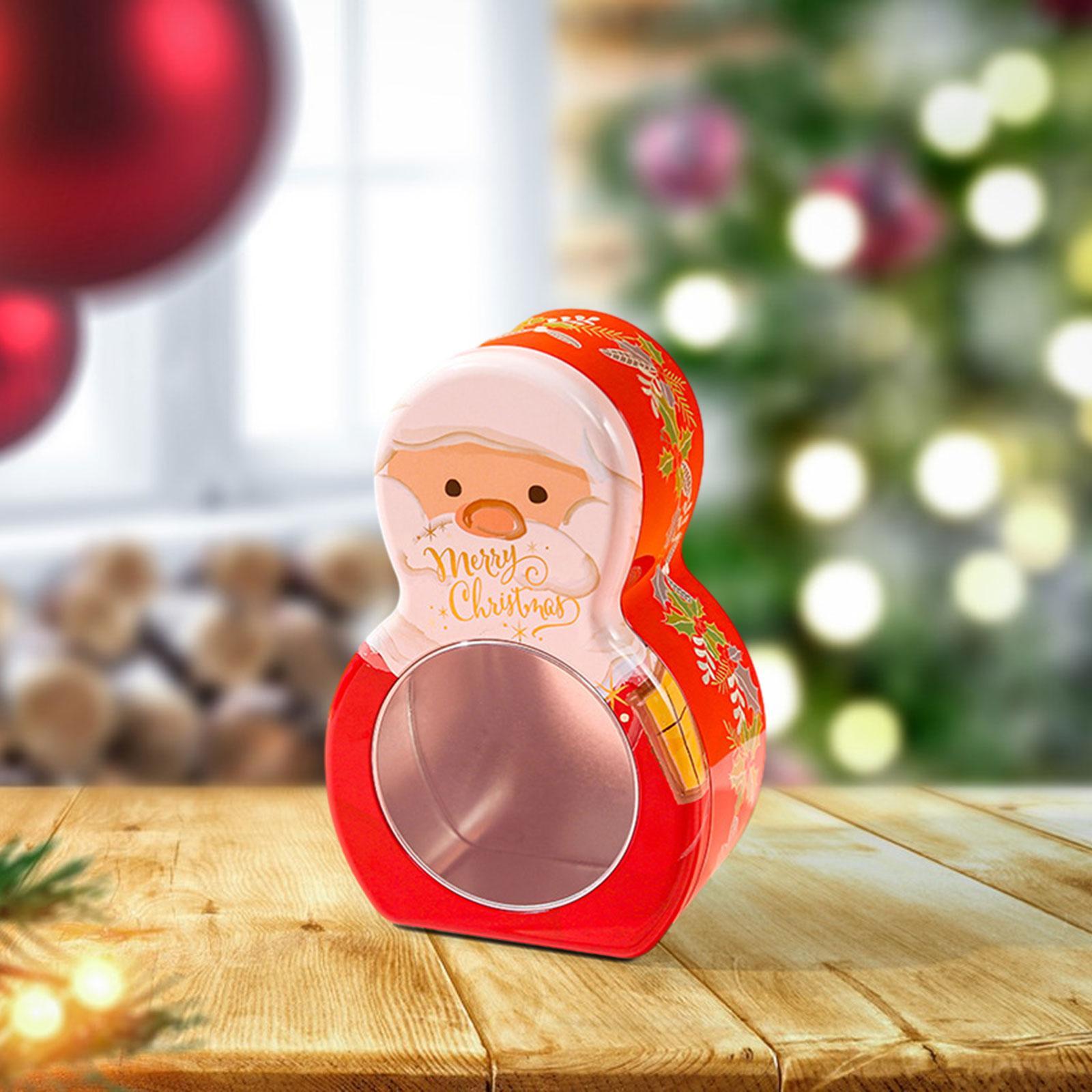 Xmas Candy Box Christmas Treat Box Sweets Storage Jar, Holiday Decoration Christmas Cookie Tins Box for Party Supply Holiday