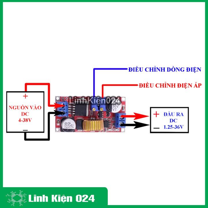 Module Hạ Áp Buck Bảo Vệ Quá Dòng Vin 4-38VDC Vout 1.25-36VDC 5A