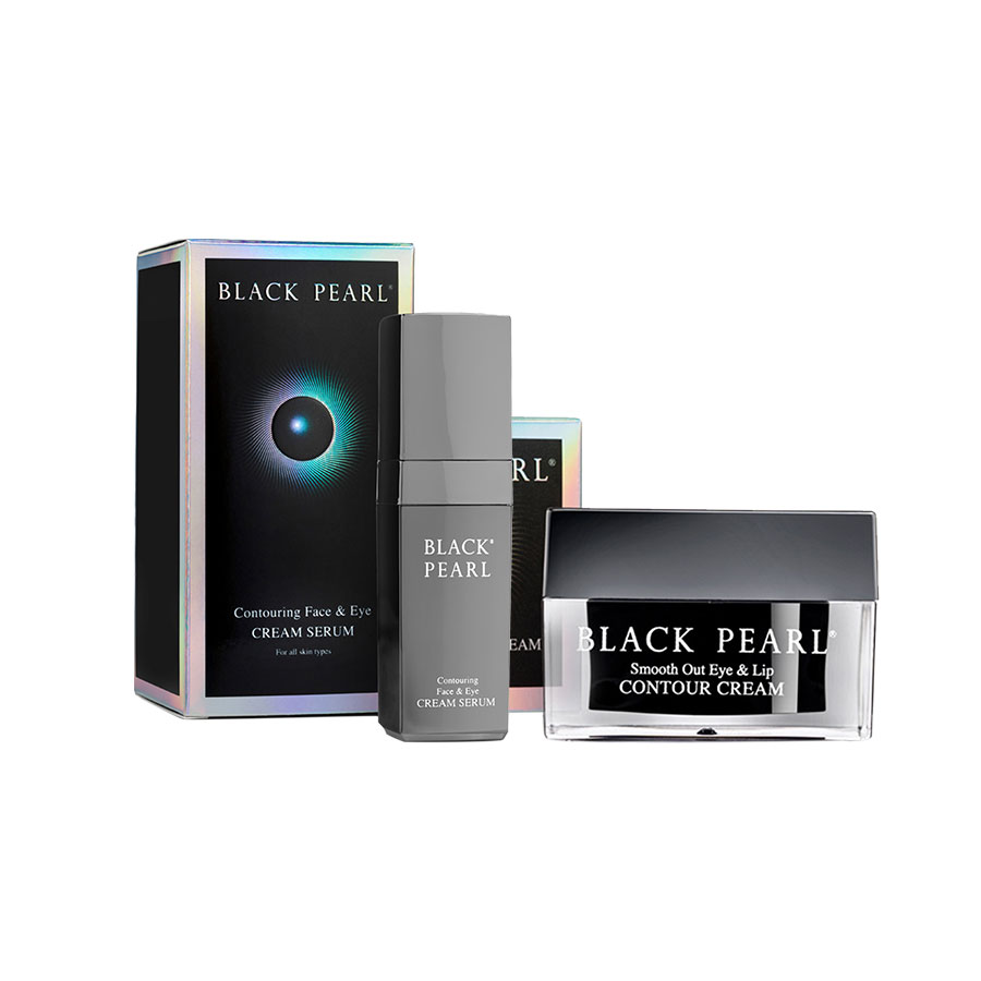 Combo Black Pearl Face &amp; Eye - Serum Dưỡng Chuyên Sâu Chống Lão Hóa Vùng Mặt Và Mắt Black Pearl + Kem Xóa Bỏ Nếp Nhăn Vùng Mắt Và Môi - Có Nguồn Gốc Từ Biển Chết - Xuất Xứ Israel - Làm Chậm Lại Các Dấu Hiệu Lão Hóa Từ Trong Ra Ngoài