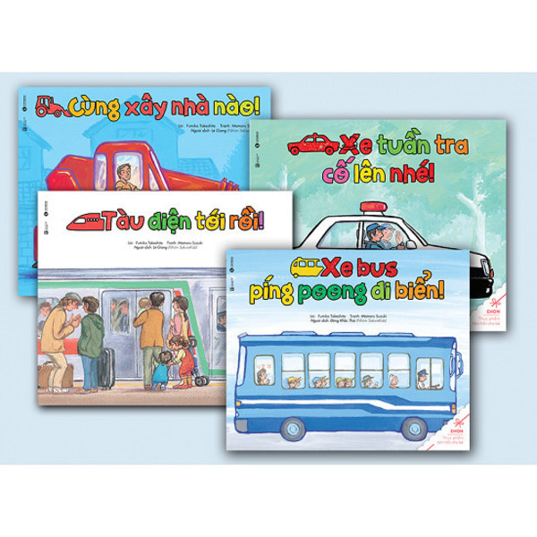 Sách Ehon - Bộ về các phương tiện giao thông ( 4 cuốn)