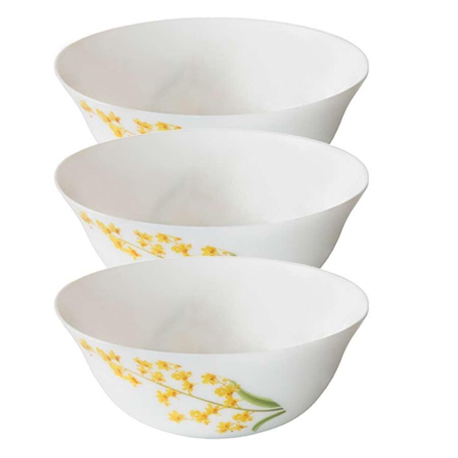 Bộ 3 Tô thủy tinh Diva Ivory Y.G (La Opala)- Ấn Độ