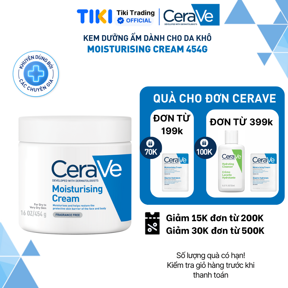 Kem dưỡng ẩm dành cho da khô CeraVe Moisturising Cream 454G