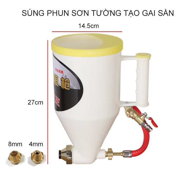 Phễu phun gai sần phun giả đá, sơn phủ tạo sần bằng nhựa ABS (SKL02)