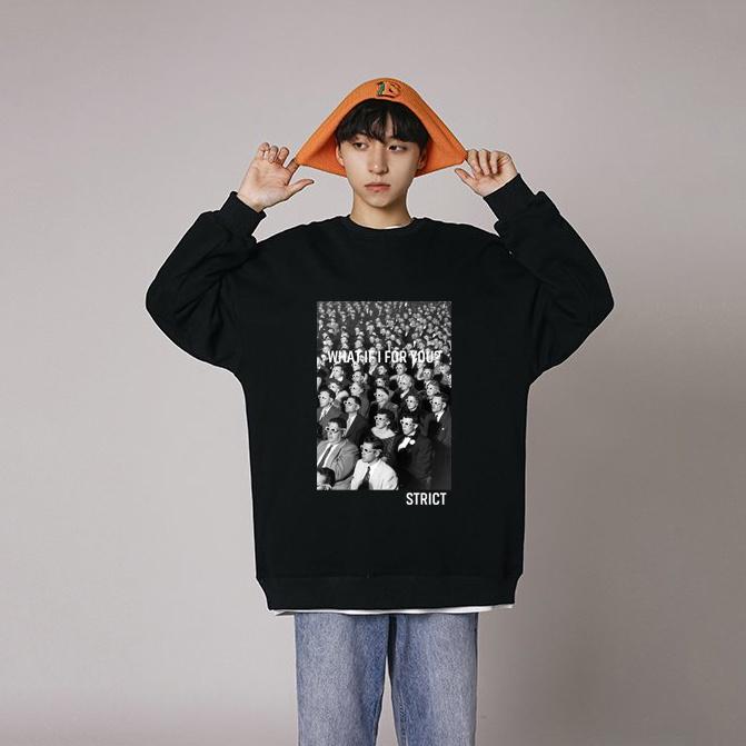 Áo dài tay STRICT NỈ BÔNG Unisex Phong Boutique Basic Sweater Ulzzang cặp đôi nam nữ form rộng oversize Hàn Quốc