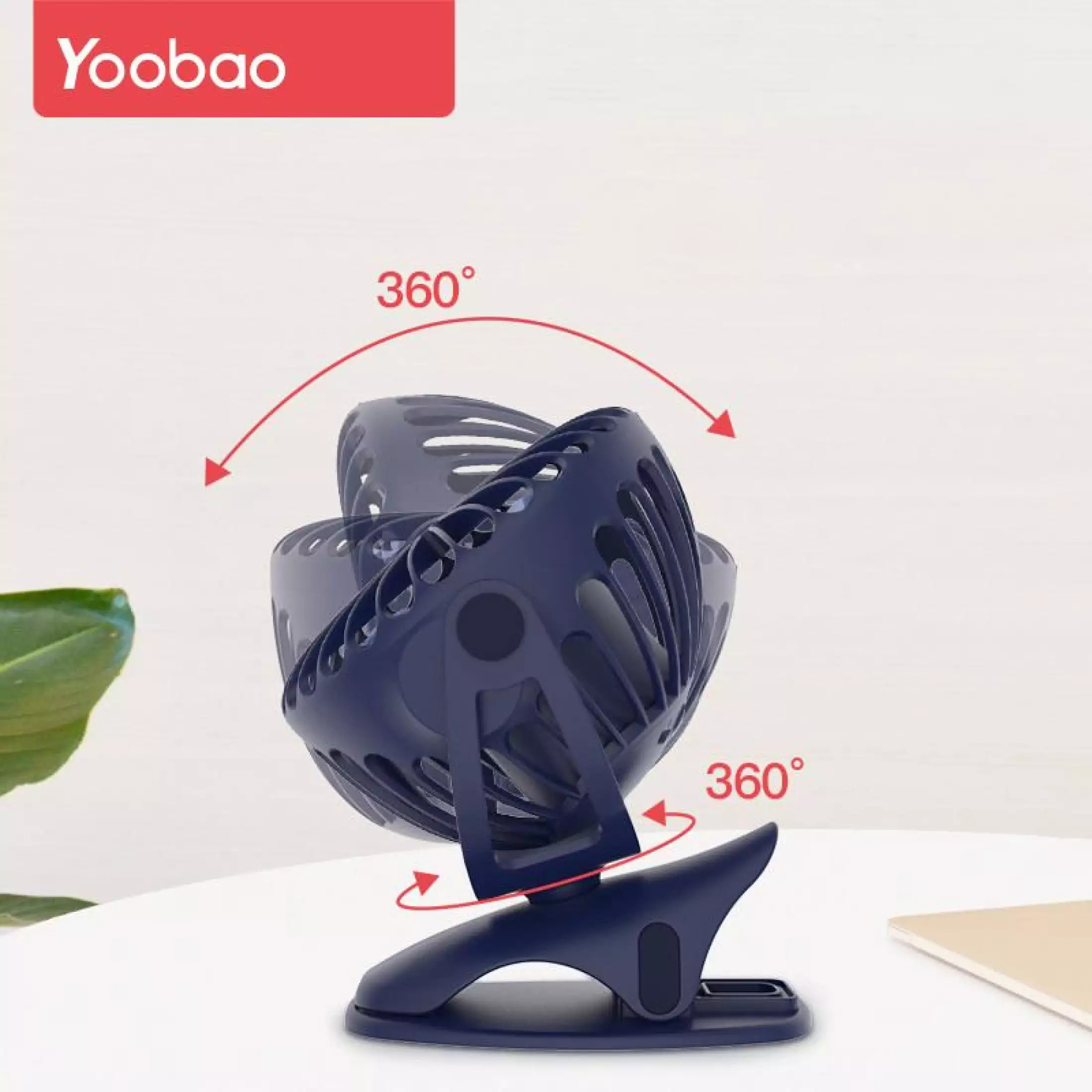 (Hàng chính hãng) Quạt mini kẹp Yoobao Y- F04 pin siêu bền dùng thoải mái 2 ngày liền với 4 Cấp, êm ái, an toàn, mang lại cảm giác mát mẻ ngay cả trong ngày hè nóng nực ( Pin siêu khủng 6400mAh cho thời gian dùng từ 15-32 giờ)