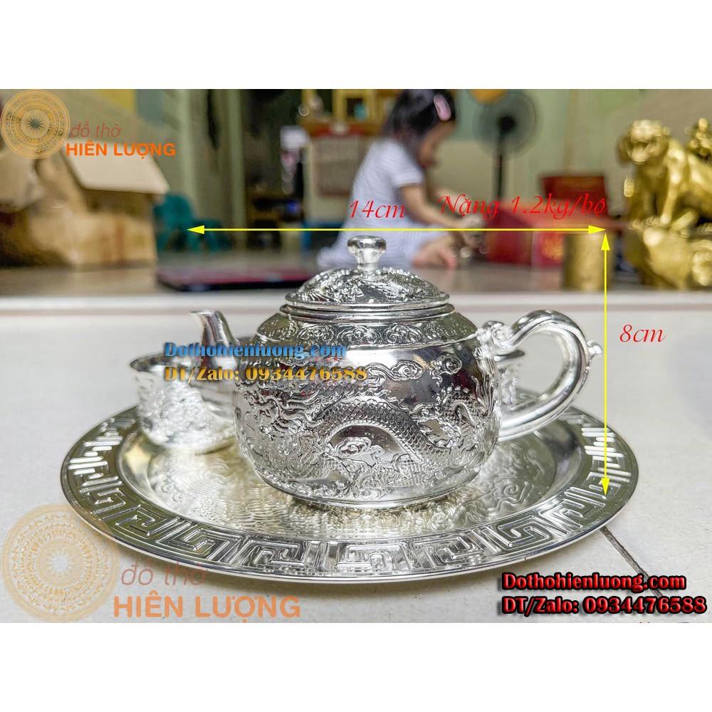 Bộ Ấm Chén Long Phụng Trình Tường Bằng Đồng Cao Cấp - Quà Tặng Sang Trọng