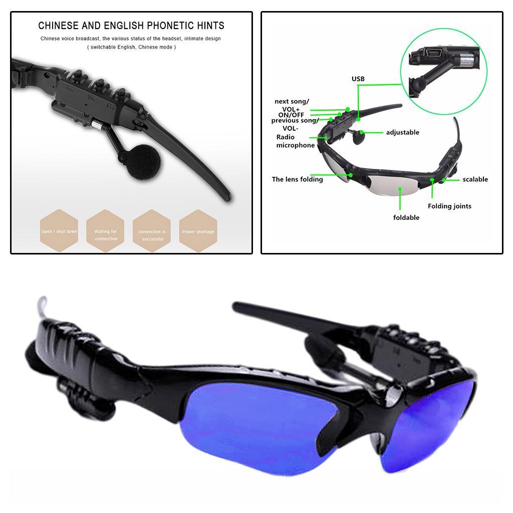 2X Sports Bluetooth Sunglasses Headset Headphone for Men Earpiece