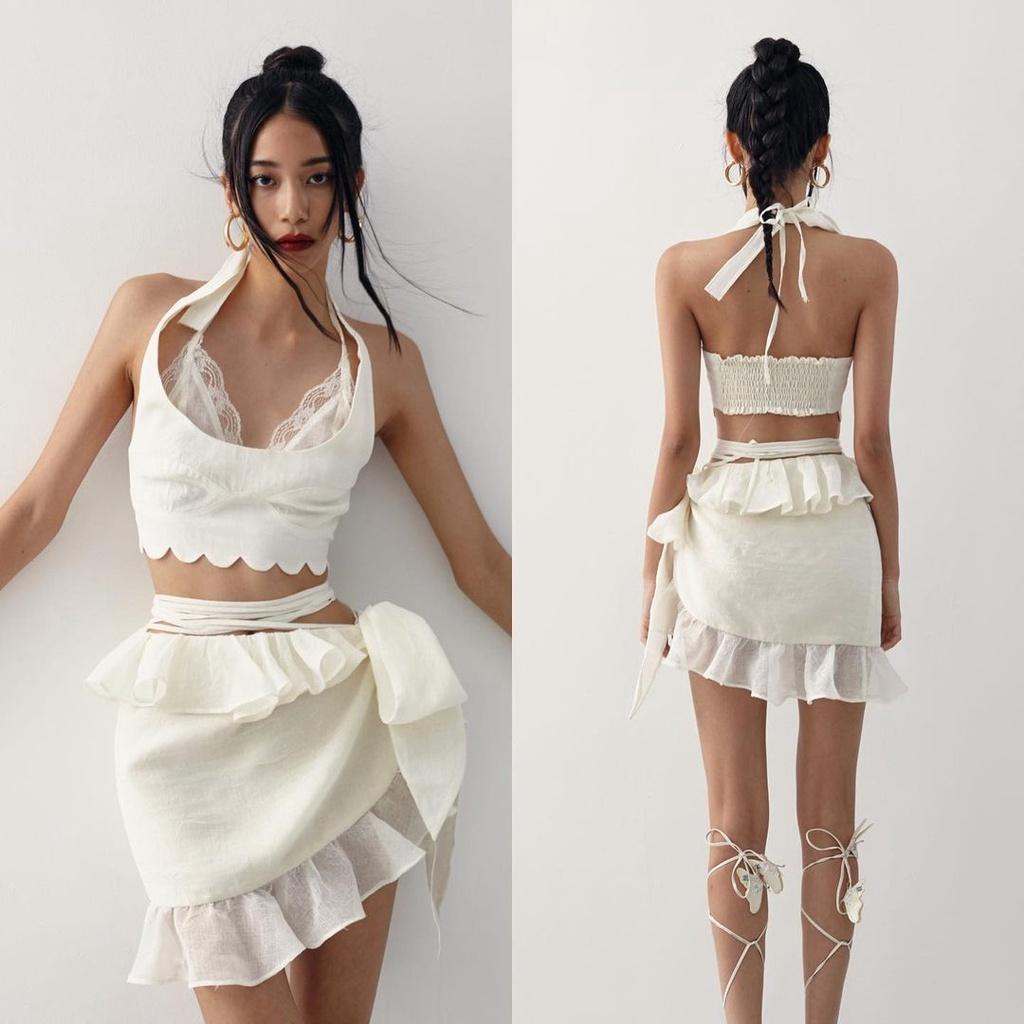 Set đồ Linen tổ ong màu kem da Rara Avis Set | ONONMADE
