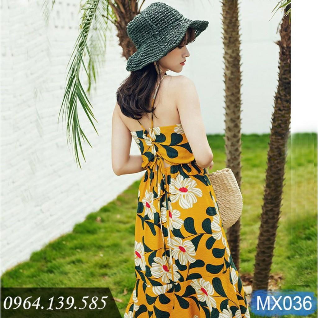 đầm maxi 2 dây đi biển hở lưng điệu đà đẹp như hình