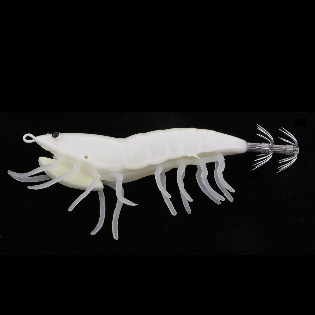 2pcs Bionics Squid Jigs Hooks Artificial Hard Fishing Lure Wood Shrimp Bait