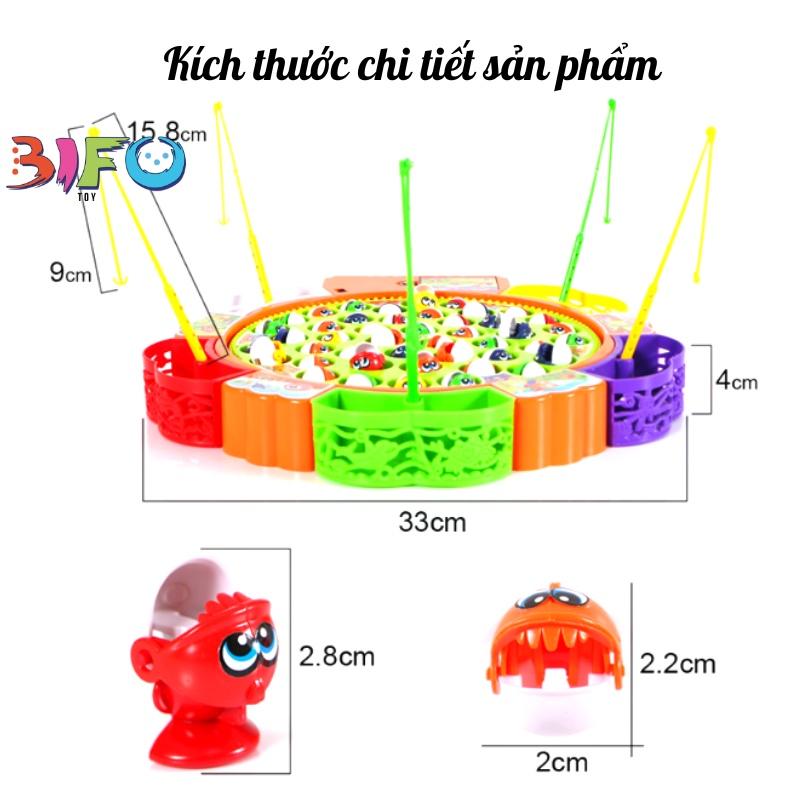 Đồ chơi câu cá phát nhạc trẻ em 45 con cá, 5 cần câu có hộp nhựa đẹp nhiều người chơi