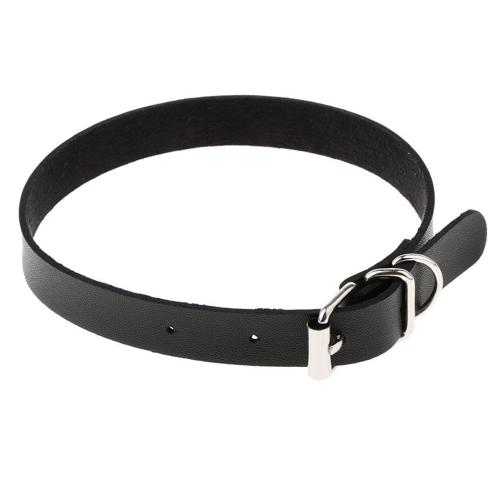 2x PU Leather Buckle Belt Collar Necklace Punk Gothic Chain Bracelet Choker
