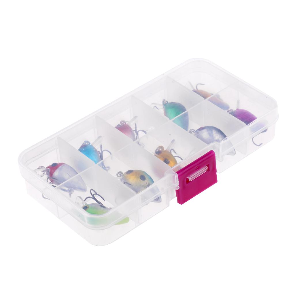 10pcs/lot 2.6cm/2g Plastic Minnow Fishing Lures Bass Crankbait Kit Popper Poper Lure Fishing Tackle Hooks Crankbait Hard Minnow Baits