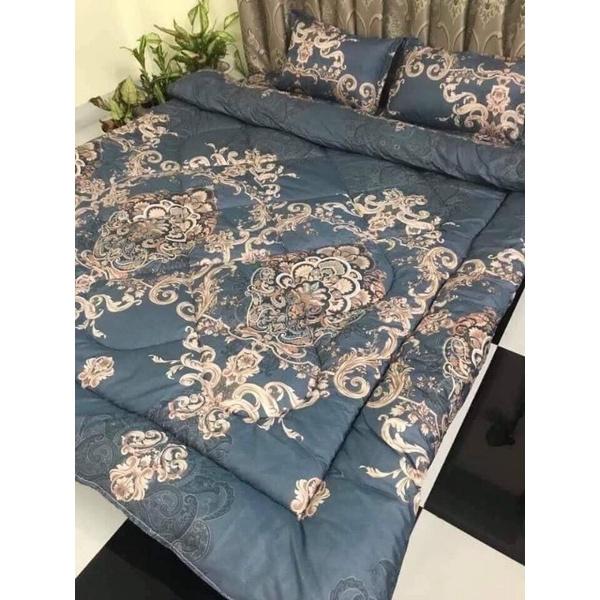 Trọn bộ 5 món ga gối chăn phao poly cotton có ruột bông dày loại 1