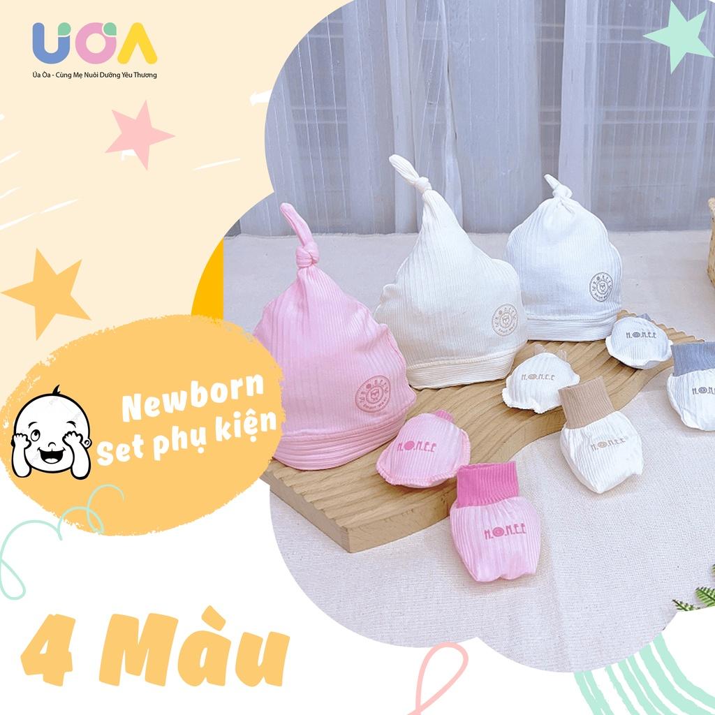 Set phụ kiện sơ sinh mũ, bao tay, bao chân cho bé sơ sinh Hree Modal Organic bé từ 0 đến 6 tháng - Xanh Matcha