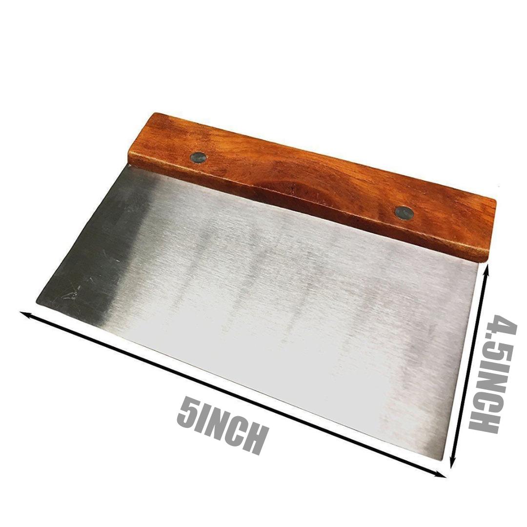 5 cái/bộ Thìa Đũa Inox Tay Cầm Gỗ Vỉ Nướng Salad Cạp Xay Thịt BBQ Nướng Đồ Dùng Nấu Ăn Dụng Cụ Nhà Bếp