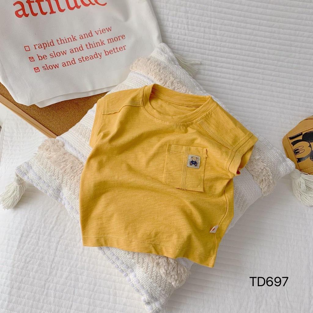 Áo thun cotton thêu gấu cho bé trai 8kg-22kg