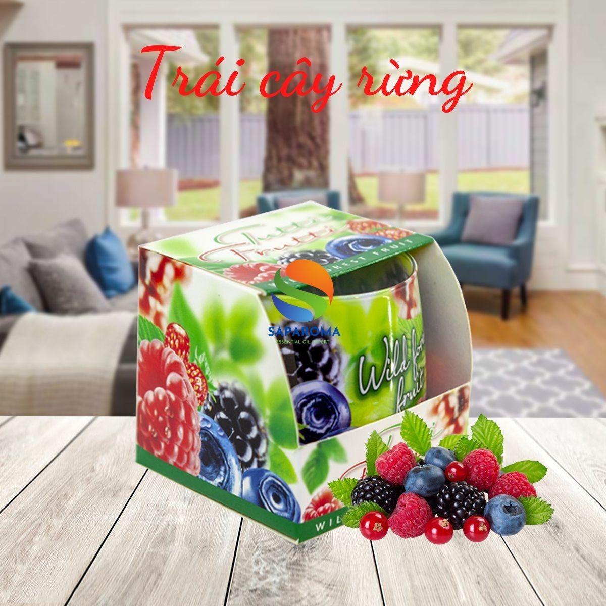 Ly nến thơm tinh dầu Bartek Tutti Frutti 100g QT024479 - trái cây rừng, nến trang trí, thơm phòng, thư giãn, Hỗ trợ khử mùi