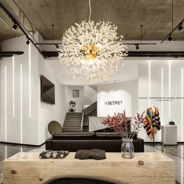 Ảnh thật - Đèn chùm bông tuyết, đèn thả trần hiện đại TL045 - khuyến mại bóng led DT HQ