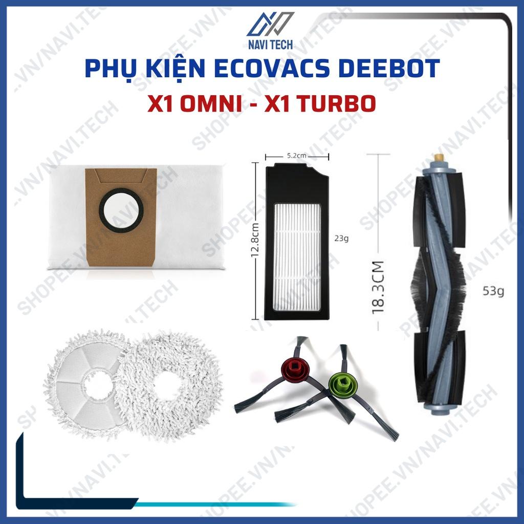 Phụ kiện chổi chính, chổi giữa, khăn lau, chổi cạnh, lọc bụi Robot hút bụi Deebot X1 Omni, X1 Turbo