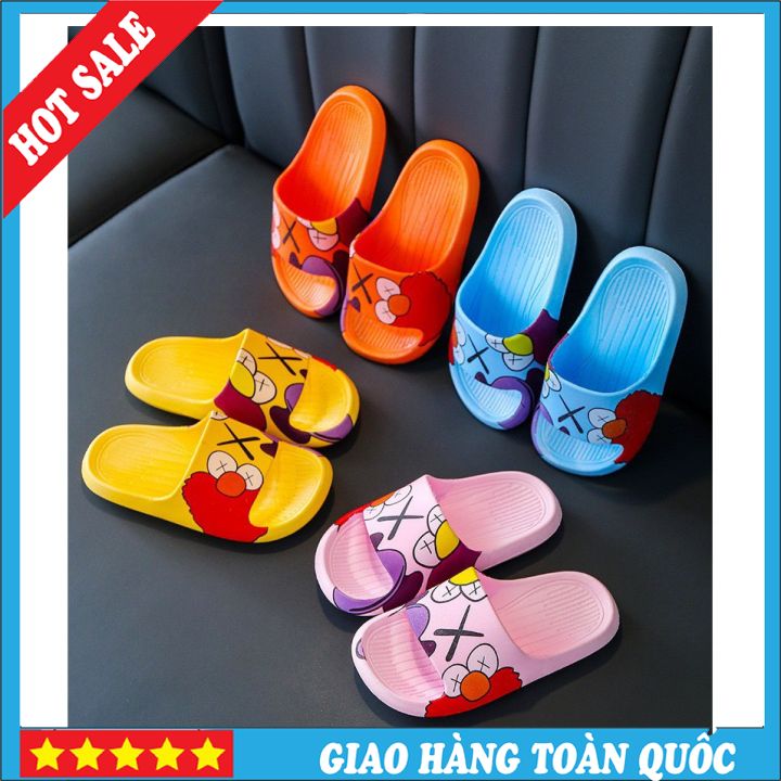 (D01) Dép Sandal Nhựa Hàng Quảng Châu Cao Cấp Dành Cho Bé Trai Và Bé Gái In Hình Hoạt Hình Sesame Street Đáng Yêu