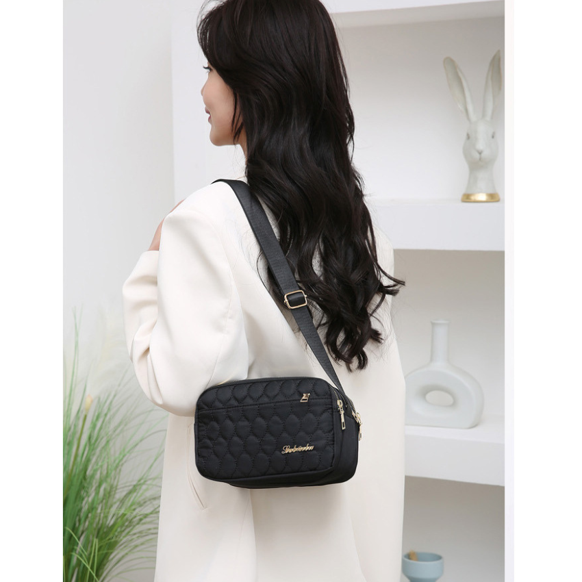 Túi giỏ xách đeo chéo nữ thời trang 5 ngăn size 21cm chất liệu vải dù chống thấm nước, chống xước cao cấp TX074