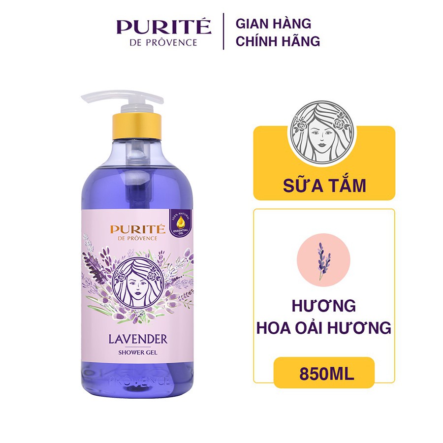 [Hàng Chính Hãng] Sữa Tắm Thiên Nhiên Purité Hương Hoa Oải Hương Pháp 850ml