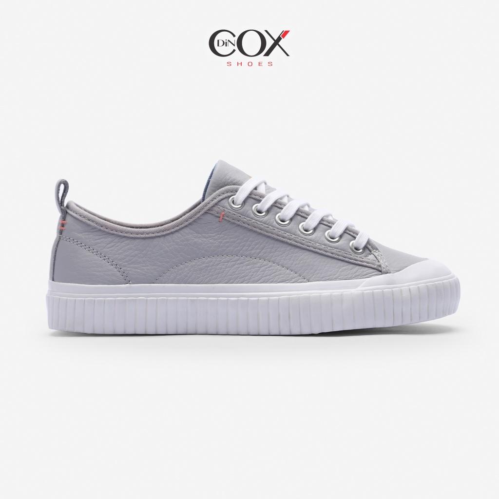 Giày Sneaker Da Bò Thật Nữ DINCOX E02 Grey Sang Trọng