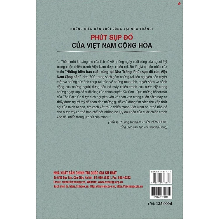 Sách - Những biên bản cuối cùng tại Nhà Trắng: Phút sụp đổ của Việt Nam Cộng Hòa - Chính Trị Quốc Gia